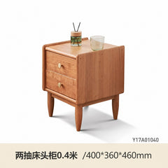 实木床头柜现代简约樱桃木复古床边柜卧室收纳储物小柜子