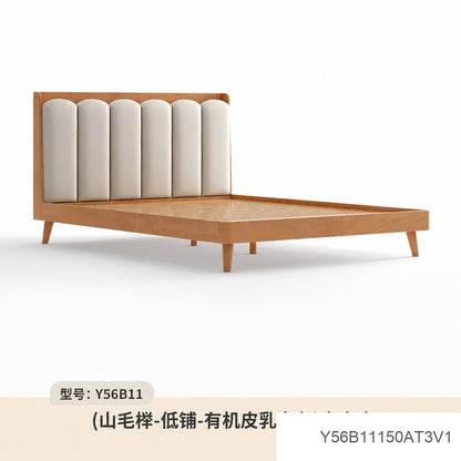 实木软包床卧室简约白色软靠琴键床主卧橡木置物双人床