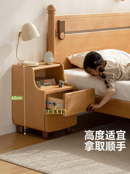 实木儿童床头柜现代简约卧室床头收纳柜小户型置物柜