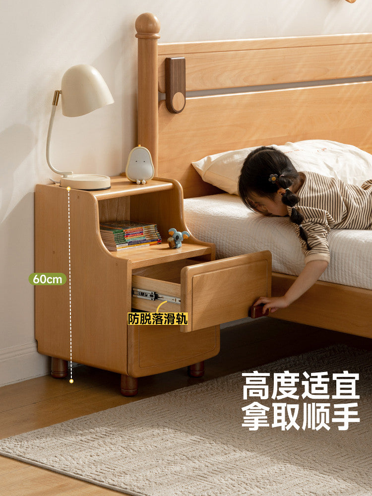 实木儿童床头柜现代简约卧室床头收纳柜小户型置物柜