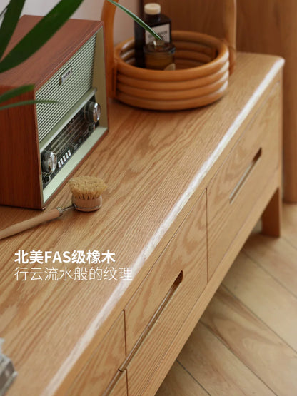 实木电视柜现代简约地柜北欧矮柜小户型客厅原木墙柜茶几