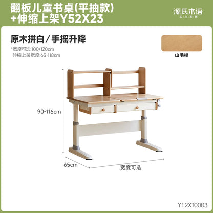 实木儿童学习桌升降桌书桌带护眼灯桌子小学生写字桌