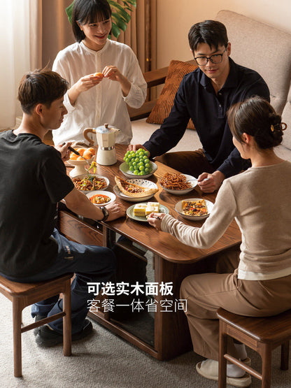 实木高茶几客厅新中式白蜡木茶台小户型移动泡茶一体茶桌
