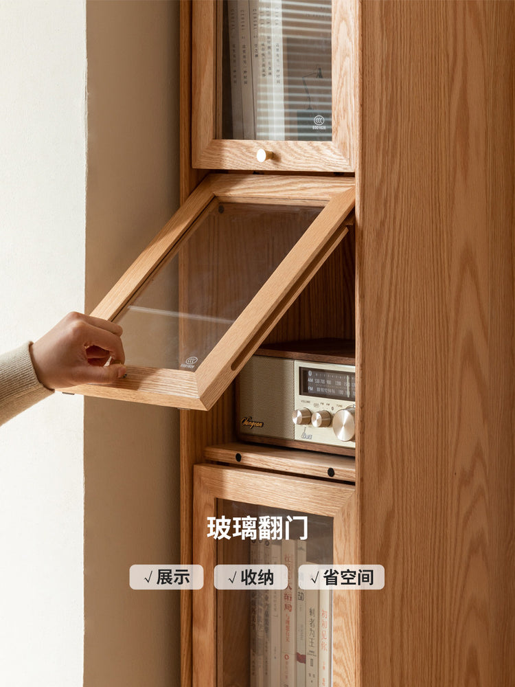 实木书柜角落置物柜简约夹缝收纳柜落地靠墙储物窄柜