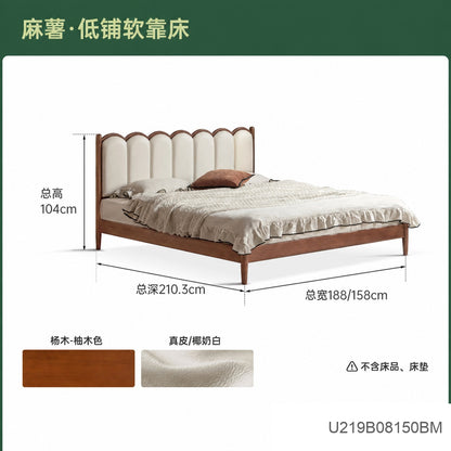 实木床法式复古琴键床卧室中古风软靠床小户型双人床