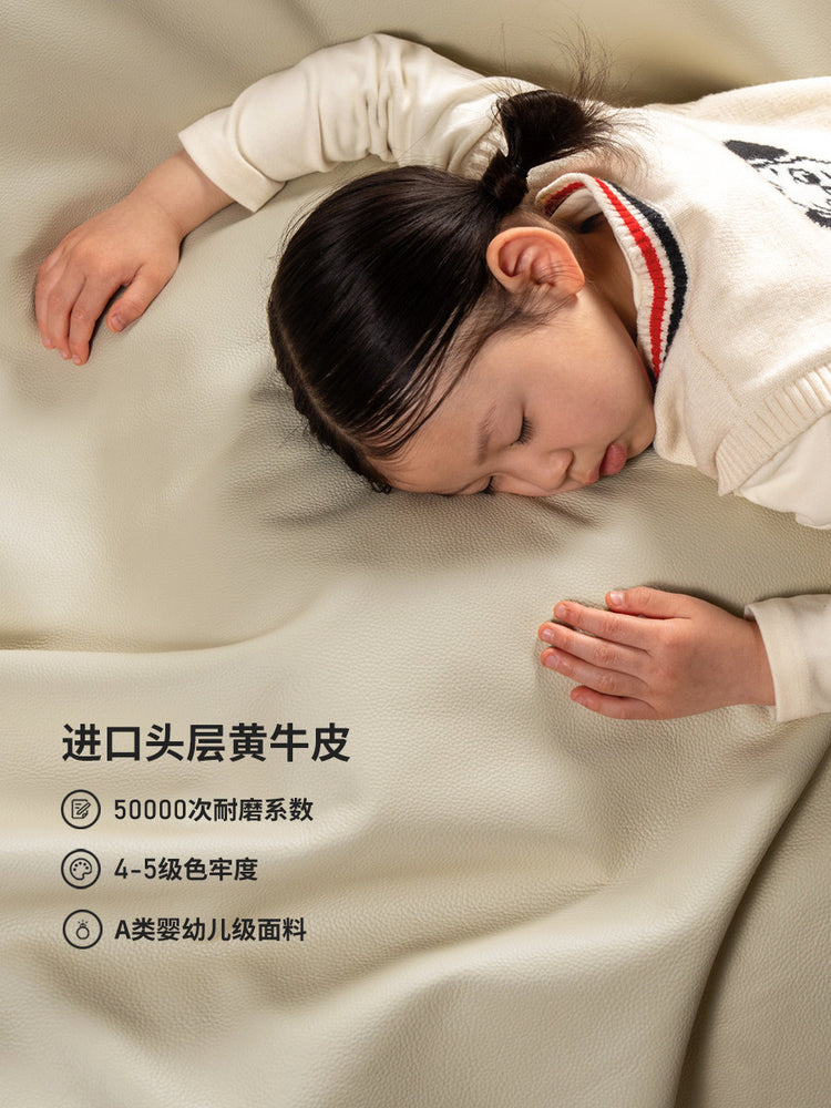 实木床现代简约胡桃色双人床卧室高床头带插座软靠床
