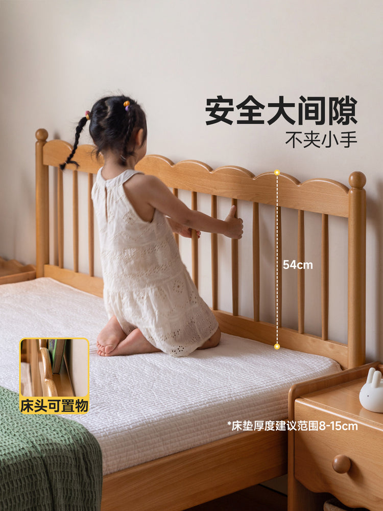 儿童床男孩原木单人床青少年卧室实木床女孩公主床双人床