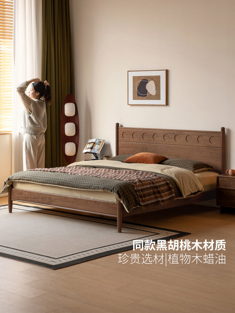 实木床经典中古大板床卧室复古双人床1.8米1.5米大床