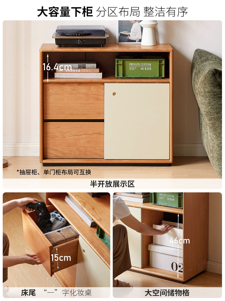 实木中古风书房转角书桌樱桃木办公桌复古电脑桌