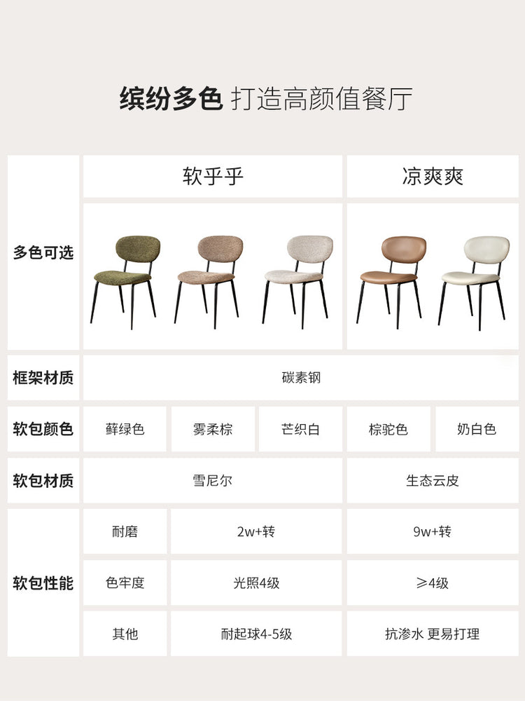 餐椅现代简约餐厅软包椅休闲椅黑色靠背椅餐桌椅椅子