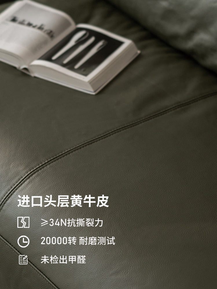 实木现代简约黑鲸樱桃木沙发客厅高靠背真皮沙发