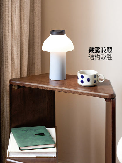 实木置物架客厅简约收纳展示架阳台边几胡桃色转角花架