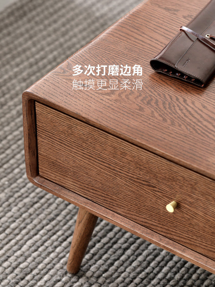 纯实木简约现代办公室橡木茶几桌北欧小户型客厅茶台