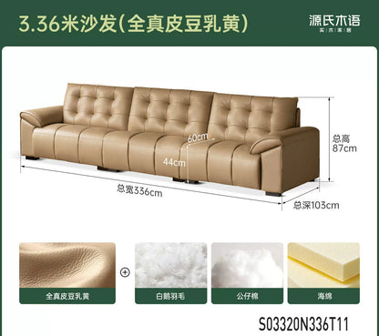 真皮沙发现代简约头层牛皮皮沙发客厅大黑熊直排沙发