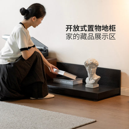 实木电视柜现代简约落地可伸缩地台客厅地柜储物矮柜