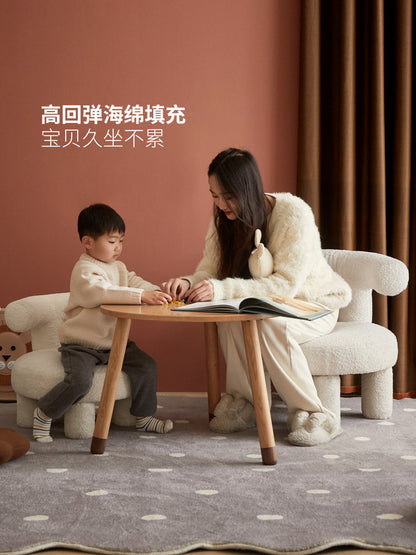 单人沙发椅仿羊羔绒沙发可爱宝宝卡通座椅阅读休闲椅