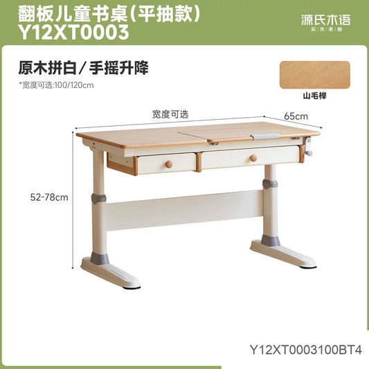 实木儿童学习桌升降桌书桌带护眼灯桌子小学生写字桌