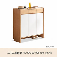 实木鞋柜门口置物柜收纳柜客厅小户型白色入户玄关柜
