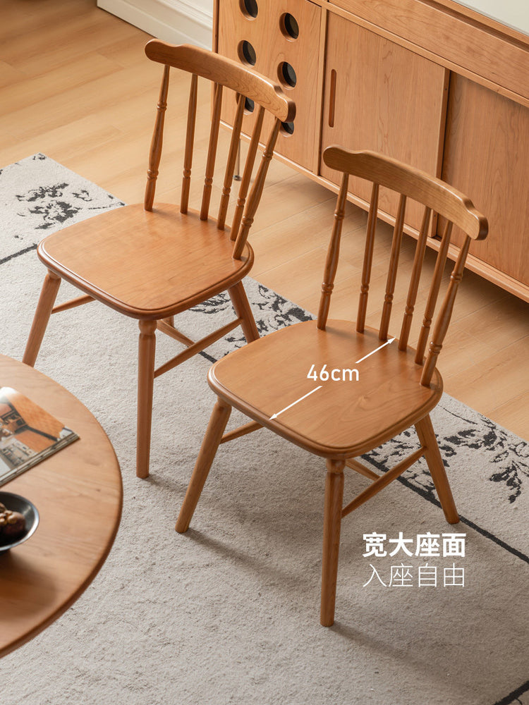 实木餐椅餐厅美式复古靠背椅樱桃木餐桌椅休闲椅子