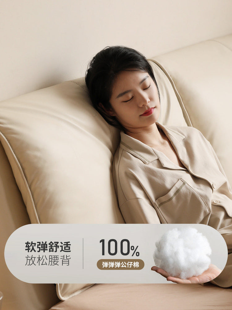 箱体床小象耳朵真皮床现代简约软包床奶油风生态云皮大床