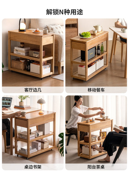 实木餐边柜现代简约餐厅小边几可移动边柜原木置物柜