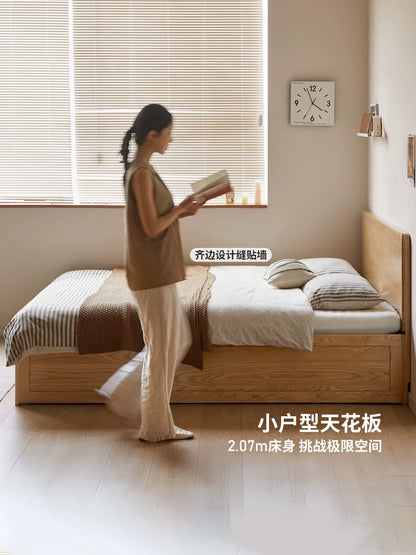 实木床卧室白蜡木箱体床现代简约储物床小户型双人床