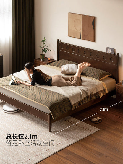 实木床经典中古大板床卧室复古双人床1.8米1.5米大床