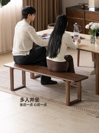 实木长条凳餐厅黑胡桃木餐凳原木床尾凳换鞋凳凳子
