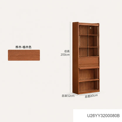 实木书柜书房中古风落地置物柜收纳柜包豪斯展示柜