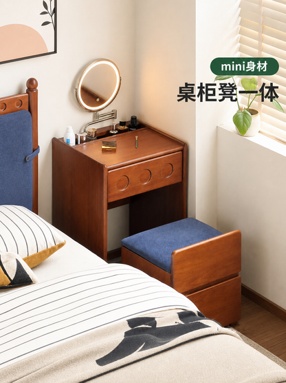 实木化妆桌卧室包豪斯小户型梳妆台经典中古化妆台