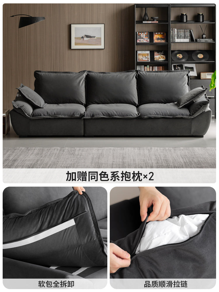 布艺沙发客厅现代简约直排小户型猫爪帆船沙发