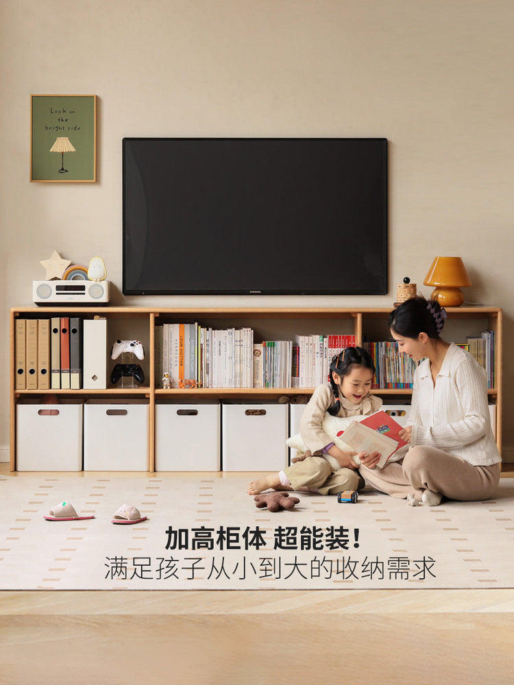 实木电视柜客厅橡木储物柜简约儿童玩具收纳架置物柜