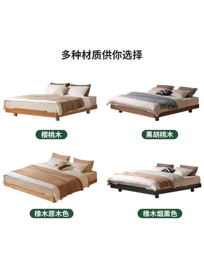 实木床卧室无床头榻榻米橡木夜光床现代简约双人床