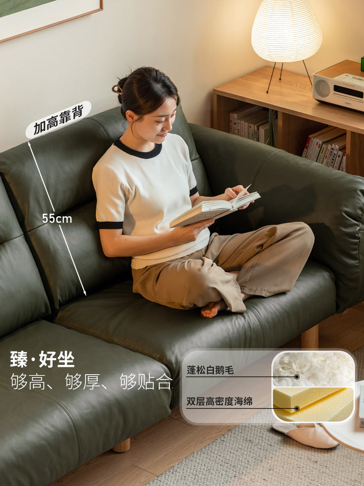 实木现代简约高靠背布艺沙发客厅小户型橡木直排沙发