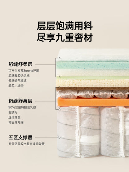 0胶水床垫分区独立弹簧厚垫特拉蕾乳胶垫记忆棉垫月光曲