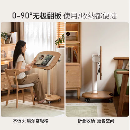 实木书桌书房升降学习桌移动电脑桌简约可调节小桌子