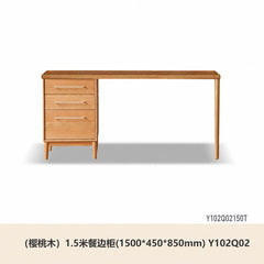 [20-day Pre-order] Japanese-style solid cherry wood sideboard, wall-mounted integrated high cabinet with pegboard, suitable for dining room, kitchen, and wine storage