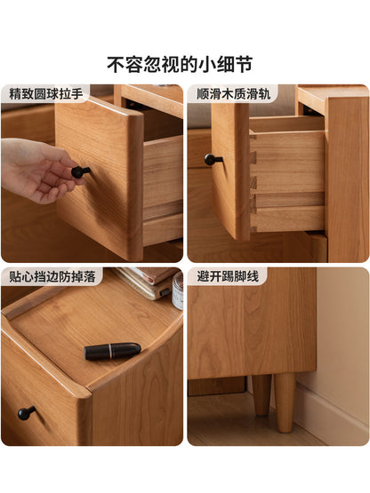 实木床头柜现代简约樱桃木储物柜卧室小户型收纳柜