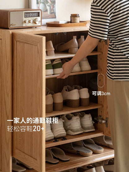 纯实木鞋柜门口室内消毒鞋架客厅橡木大容量玄关柜