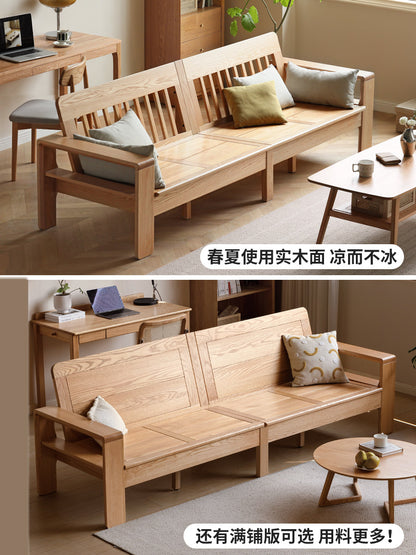 实木现代简约冬夏两用直排沙发北欧客厅布艺沙发
