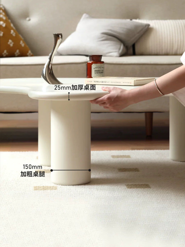实木云朵茶几现代简约小户型客厅白色茶桌奶油风茶台