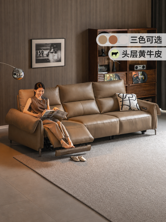 零靠墙真皮沙发现代简约客厅多功能伸缩电动沙发