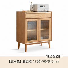 [40-Day Pre-order] Minimalist Modern Solid Oak Sideboard, Small-Apartment Tea Cabinet, Nordic Style Wooden Dining Room Storage Cabinet