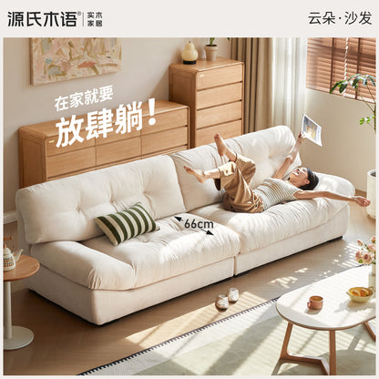 意式极简云朵猫抓布客厅小户型三人位灯芯绒沙发