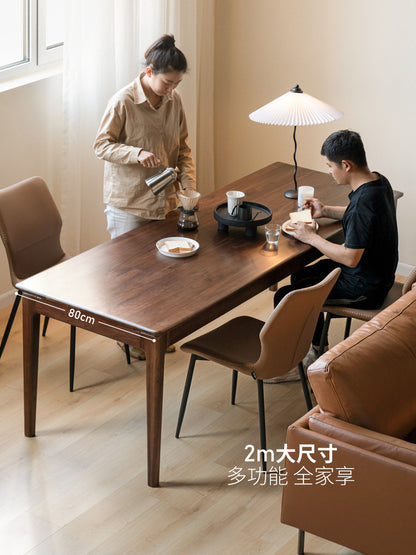 北欧实木书桌双人办公桌书房工作台黑胡桃木长桌桌子