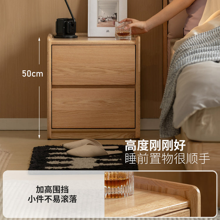 实木床头柜卧室床边置物柜现代简约红橡木储物收纳柜
