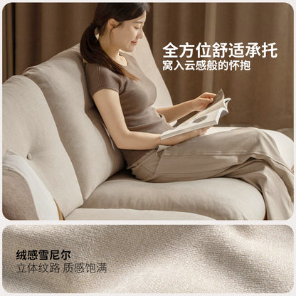 实木客厅简约冬夏两用橡木胡桃色储物沙发