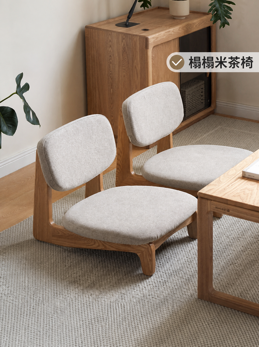 实木榻榻米茶椅现代简约客厅沙发椅橡木日式无扶手椅子