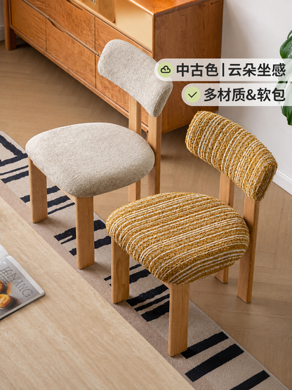 实木餐椅餐厅休闲椅软包橡木简约靠背椅椅子餐桌椅