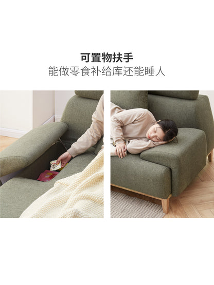 布艺沙发简约现代高靠背转角布沙发大户型客厅实木家具